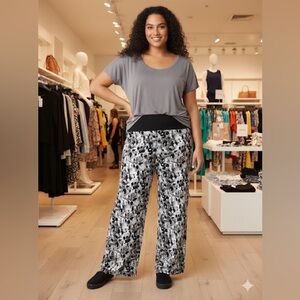 Animal Print Wide Leg Pants